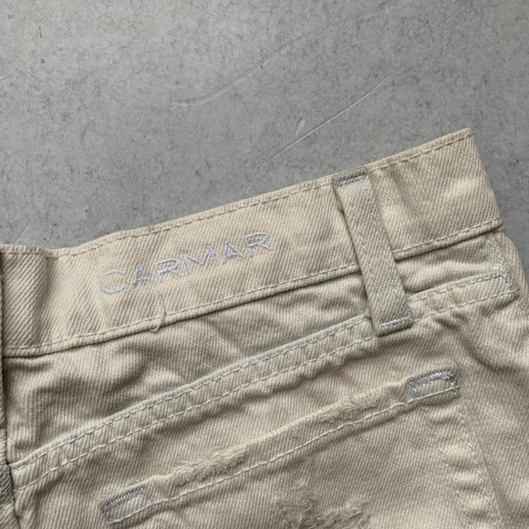 CARMAR • white denim embroidered shorts - Picture 7 of 8